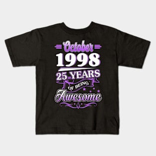 October 1998 25 Years Of Being Awesome 25th Birthday Gift Kids T-Shirt